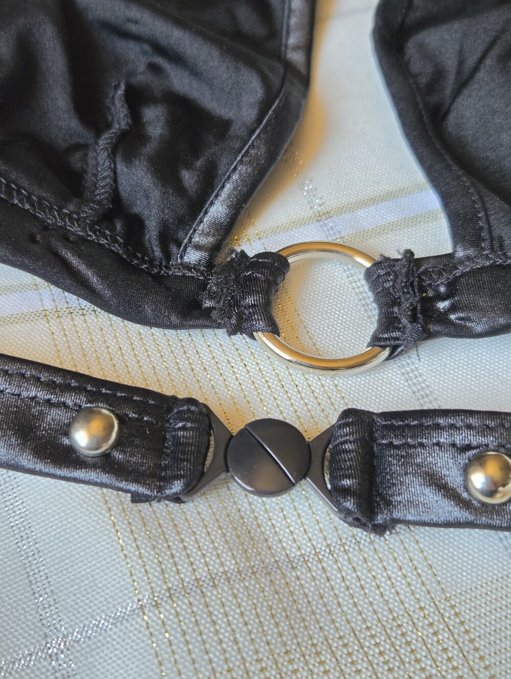Lust Black Studded Ring-Accent Bikini Set - Picture 6 of 11